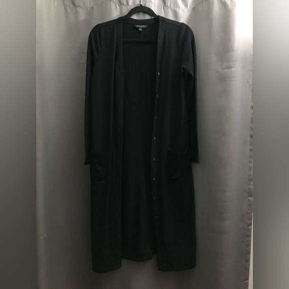 Banana republic black long button down sweater size s - Picture 1 of 4